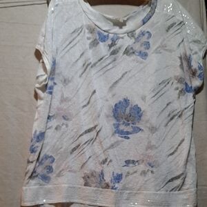 Bellamvra Floral Print Short Sleeve Top